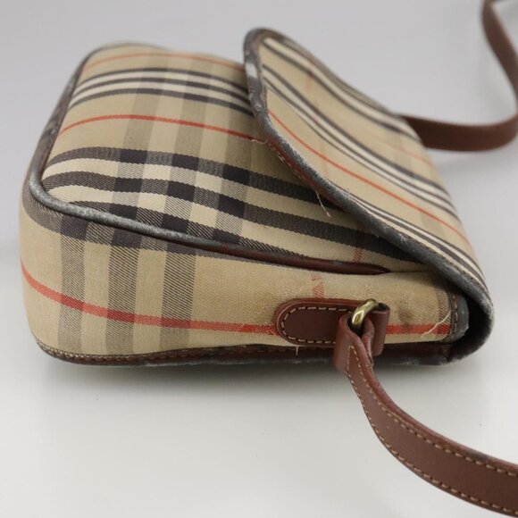 BURBERRY Nova Check Shoulder Bag Canvas Beige Auth - Picture 4 of 16